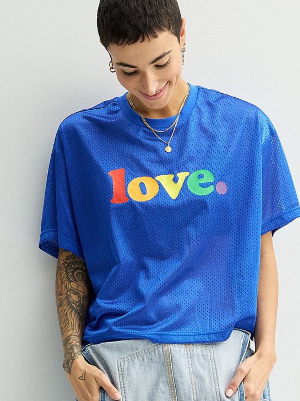 Ph by the Phluid Project Love Cropped Athletic Mesh Top NWT